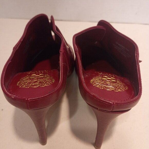 VINCE CAMUTO VP-Maskelynn Sz 7.5US/39EU Maroon Leather Pointy Toe High Heel Mule - Picture 9 of 14